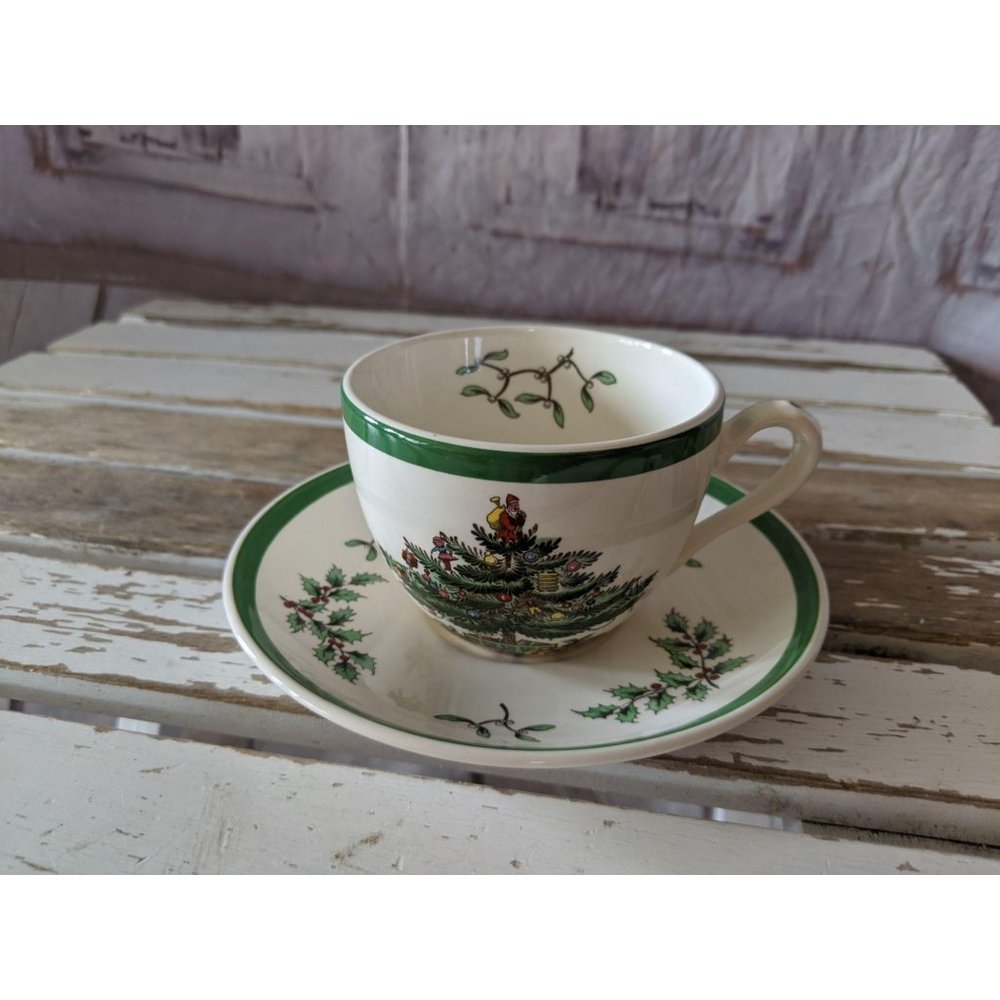 Spode Christmas tree saucer cup mug s3324